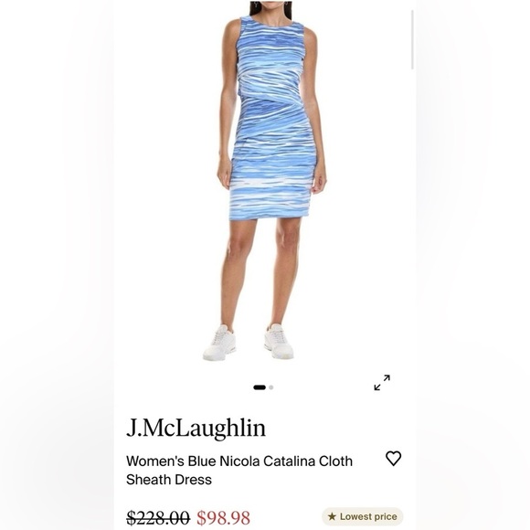 J. Mclauglin Blue Animal Print Sleeveless Catalina Cloth Tiered Dress Size XS - Picture 11 of 11
